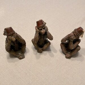 Vintage See No Evil, Hear No Evil, Speak No Evil Three Monkeys Figurines